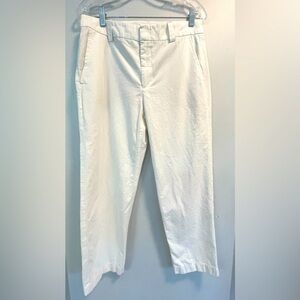 Vince., 6, white 24” crop capri pants straight leg 100% cotton resort summer EUC